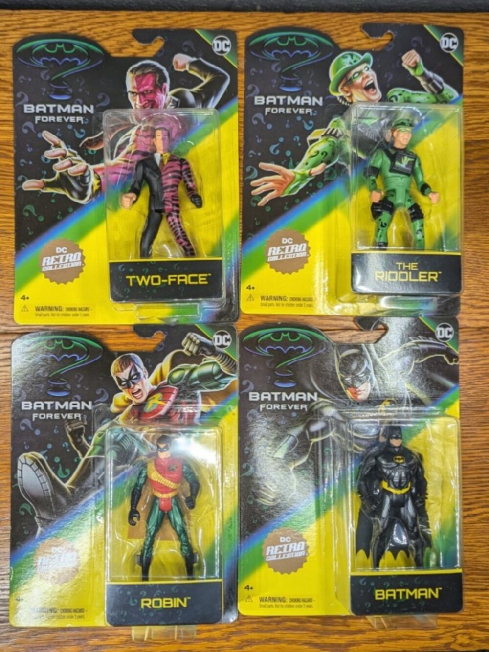 Batman Forever DC Retro Collection Figures '24 Batman Robin Riddler Two Face